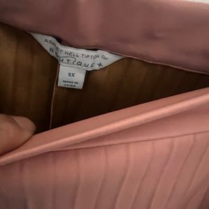 Pleated Faux Leather Skirt